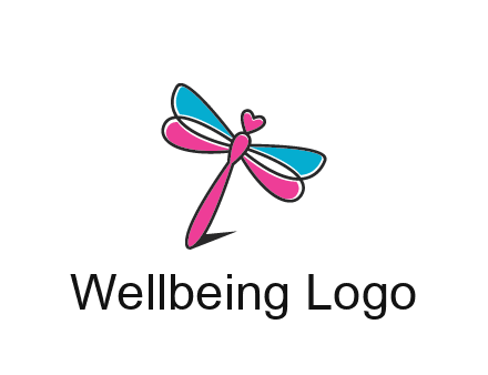 dragonfly with hearts beauty logo