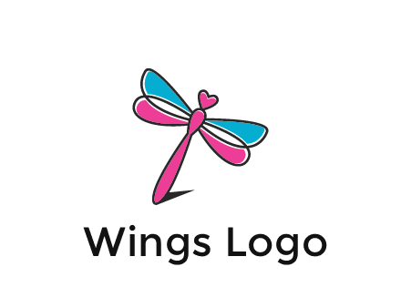 dragonfly with hearts beauty logo