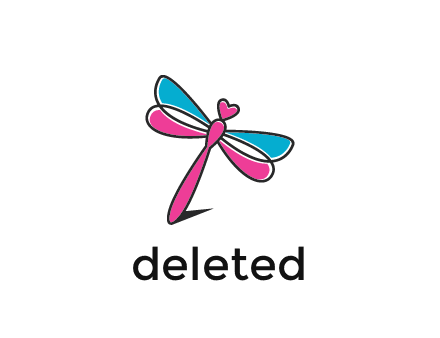 dragonfly with hearts beauty logo