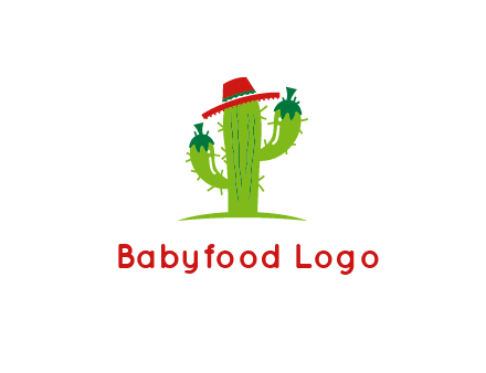 cactus wearing a Mexican hat logo