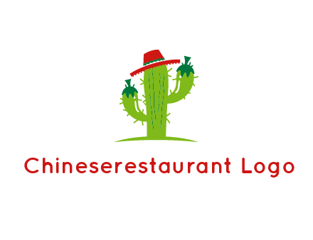 cactus wearing a Mexican hat logo