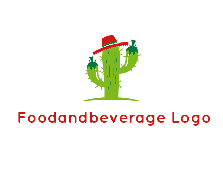 cactus wearing a Mexican hat logo