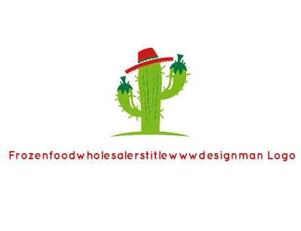 cactus wearing a Mexican hat logo