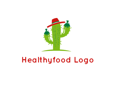 cactus wearing a Mexican hat logo