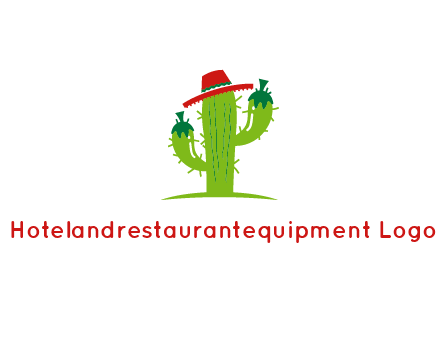 cactus wearing a Mexican hat logo