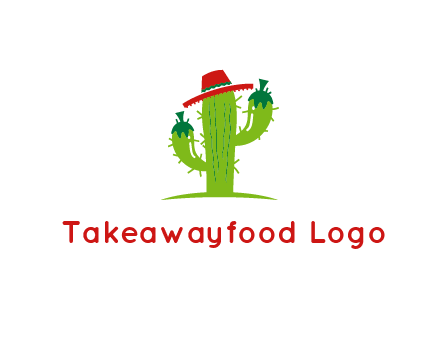 cactus wearing a Mexican hat logo