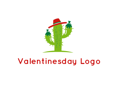 cactus wearing a Mexican hat logo