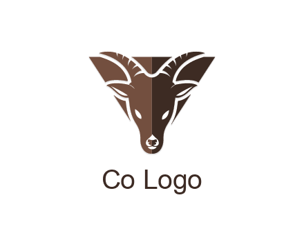 triangular logo of a goat
