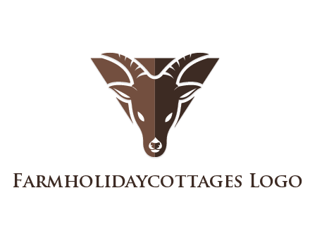 triangular logo of a goat