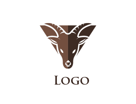 triangular logo of a goat