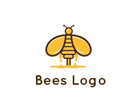 honey bee dripping with honey logo