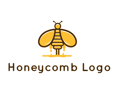 honey bee dripping with honey logo