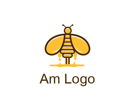 honey bee dripping with honey logo