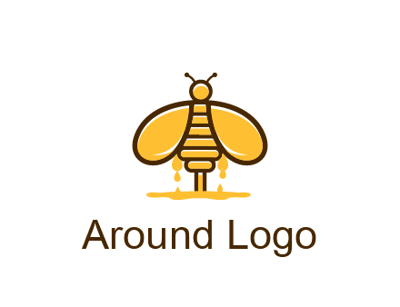 honey bee dripping with honey logo