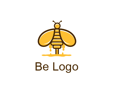 honey bee dripping with honey logo