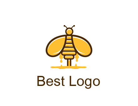 honey bee dripping with honey logo