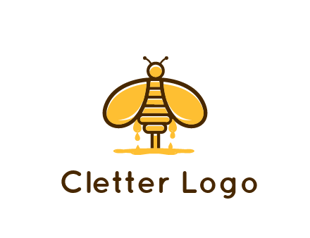 honey bee dripping with honey logo