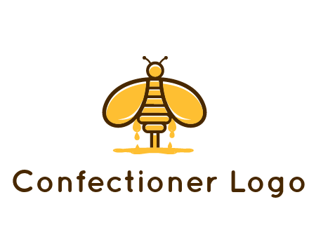 honey bee dripping with honey logo