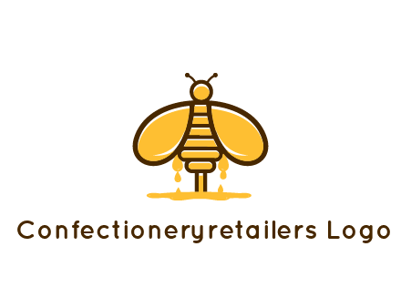 honey bee dripping with honey logo