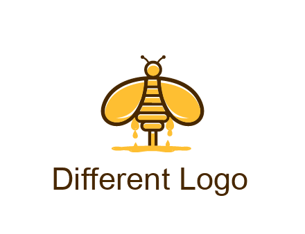 honey bee dripping with honey logo