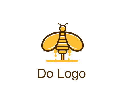 honey bee dripping with honey logo