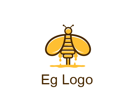 honey bee dripping with honey logo