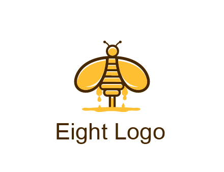 honey bee dripping with honey logo