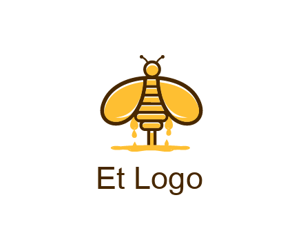 honey bee dripping with honey logo
