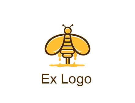 honey bee dripping with honey logo