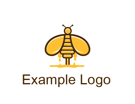 honey bee dripping with honey logo