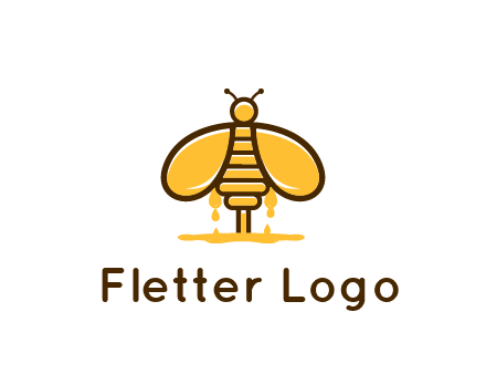 honey bee dripping with honey logo