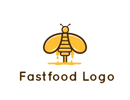 honey bee dripping with honey logo