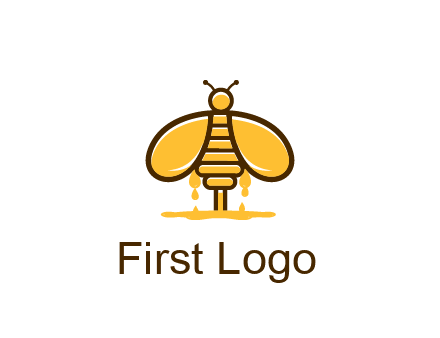 honey bee dripping with honey logo