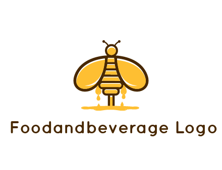 honey bee dripping with honey logo