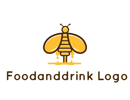 honey bee dripping with honey logo