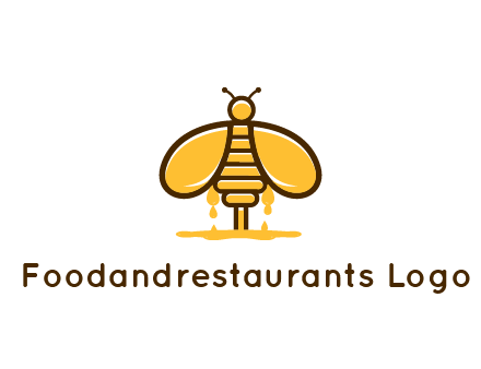 honey bee dripping with honey logo