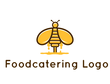 honey bee dripping with honey logo