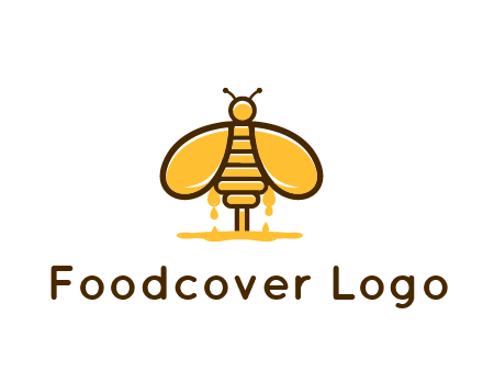 honey bee dripping with honey logo