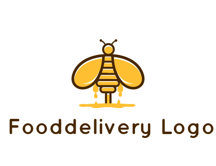 honey bee dripping with honey logo