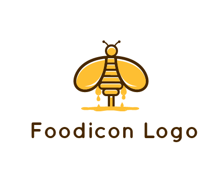 honey bee dripping with honey logo