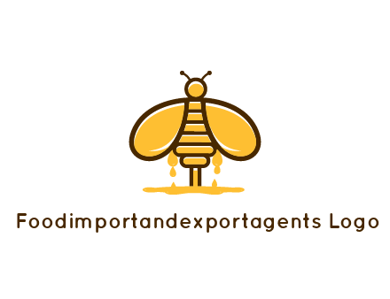 honey bee dripping with honey logo