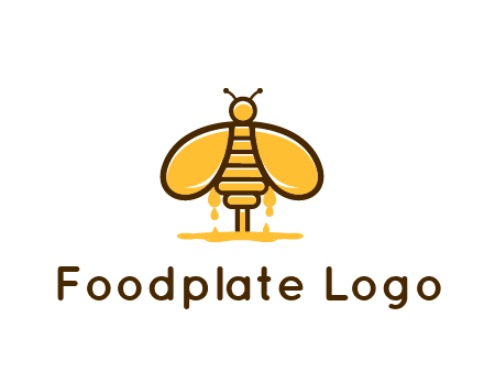 honey bee dripping with honey logo