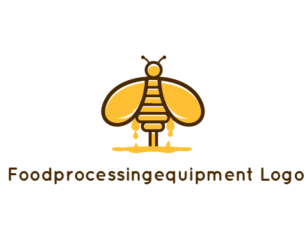 honey bee dripping with honey logo