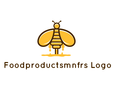 honey bee dripping with honey logo