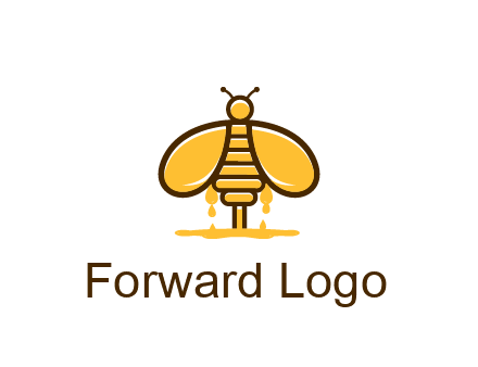 honey bee dripping with honey logo