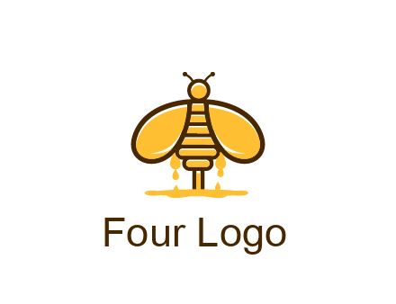 honey bee dripping with honey logo