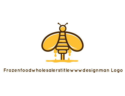 honey bee dripping with honey logo