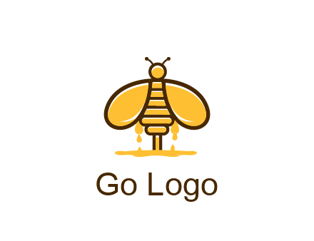 honey bee dripping with honey logo