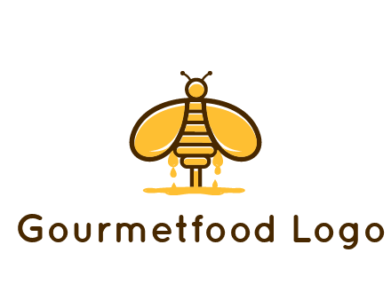 honey bee dripping with honey logo