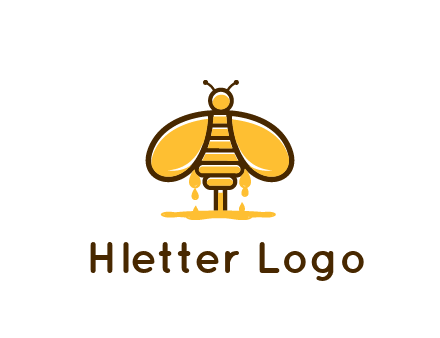 honey bee dripping with honey logo